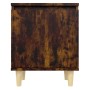 Mesitas de noche 2 uds patas madera roble ahumado 40x30x50 cm de vidaXL, Mesitas de noche - Ref: Foro24-813111, Precio: 53,09...