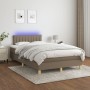 Cama box spring con colchón y LED tela gris taupe 120x200 cm de , Camas y somieres - Ref: Foro24-3133865, Precio: 365,59 €, D...