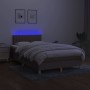 Cama box spring con colchón y LED tela gris taupe 120x200 cm de , Camas y somieres - Ref: Foro24-3133865, Precio: 365,59 €, D...