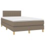 Cama box spring con colchón y LED tela gris taupe 120x200 cm de , Camas y somieres - Ref: Foro24-3133865, Precio: 365,59 €, D...