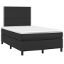 Cama box spring colchón y LED cuero sintético negro 120x200 cm de , Camas y somieres - Ref: Foro24-3135873, Precio: 401,61 €,...