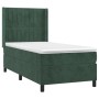 Cama box spring colchón y LED terciopelo verde oscuro 90x190 cm de , Camas y somieres - Ref: Foro24-3139658, Precio: 341,63 €...
