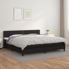 Cama box spring con colchón cuero sintético negro 200x200 cm de , Camas y somieres - Ref: Foro24-3141083, Precio: 551,66 €, D...