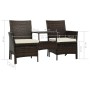 Sofá de jardín 2 plazas con mesita y taburetes poli ratán negro de vidaXL, Sofás de exterior - Ref: Foro24-44451, Precio: 225...