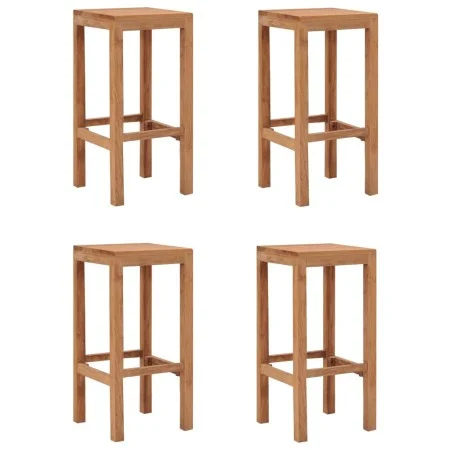 Taburetes de barra de cocina 4 unidades madera maciza de teca de , Taburetes de cocina - Ref: Foro24-287233, Precio: 212,98 €...