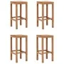 Taburetes de barra de cocina 4 unidades madera maciza de teca de , Taburetes de cocina - Ref: Foro24-287233, Precio: 212,98 €...