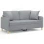 Sofá de 2 plazas con cojines tela gris claro 140 cm de , Sofás - Ref: Foro24-3200909, Precio: 230,44 €, Descuento: %