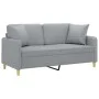 Sofá de 2 plazas con cojines tela gris claro 140 cm de , Sofás - Ref: Foro24-3200909, Precio: 230,44 €, Descuento: %