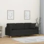Sofá de 3 plazas con cojines tela negro 180 cm de , Sofás - Ref: Foro24-3200921, Precio: 368,08 €, Descuento: %