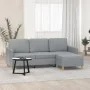 Sofá de 3 plazas con taburete de tela gris claro 180 cm de , Sofás - Ref: Foro24-3201192, Precio: 313,49 €, Descuento: %