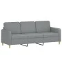Sofá de 3 plazas con taburete de tela gris claro 180 cm de , Sofás - Ref: Foro24-3201192, Precio: 313,49 €, Descuento: %