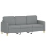 Sofá de 3 plazas con taburete de tela gris claro 180 cm de , Sofás - Ref: Foro24-3201192, Precio: 362,21 €, Descuento: %