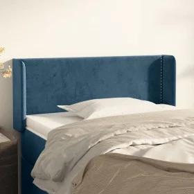 Dark blue velvet headboard 93x16x78/88 cm by , Headboards and footboards - Ref: Foro24-3118668, Price: 48,65 €, Discount: %