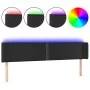 Headboard with LED black synthetic leather 203x16x78/88 cm by , Headboards and footboards - Ref: Foro24-3123204, Price: 65,12...