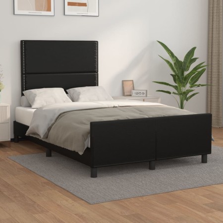 Estructura de cama con cabecero cuero sintético negro 120x200cm de , Camas y somieres - Ref: Foro24-3125500, Precio: 169,93 €...