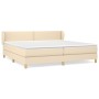 Cama box spring con colchón tela color crema 200x200 cm de , Camas y somieres - Ref: Foro24-3126754, Precio: 543,62 €, Descue...