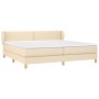 Cama box spring con colchón tela color crema 200x200 cm de , Camas y somieres - Ref: Foro24-3126754, Precio: 543,62 €, Descue...