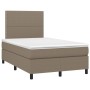 Cama box spring con colchón y LED tela gris taupe 120x200 cm de , Camas y somieres - Ref: Foro24-3134785, Precio: 389,87 €, D...