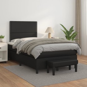 Cama box spring con colchón cuero sintético negro 120x200 cm de , Camas y somieres - Ref: Foro24-3137593, Precio: 432,47 €, D...