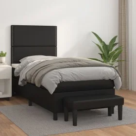 Cama box spring con colchón cuero sintético negro 100x200 cm de , Camas y somieres - Ref: Foro24-3137587, Precio: 361,20 €, D...