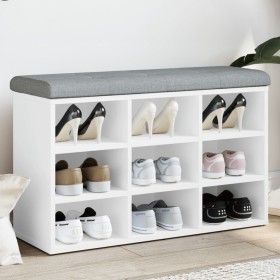 Banco zapatero madera de ingeniería blanco 82x32x50 cm de , Bancos para recibidores y almacenamiento - Ref: Foro24-835103, Pr...