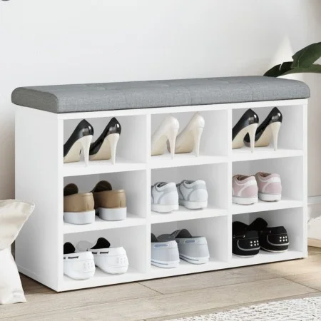 Bank Schuhmacher aus weißem Ingenieurholz 82x32x50 cm von , Bänke für Hallen und Lager - Ref: Foro24-835103, Preis: 63,38 €, ...