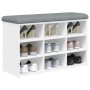 Banco zapatero madera de ingeniería blanco 82x32x50 cm de , Bancos para recibidores y almacenamiento - Ref: Foro24-835103, Pr...