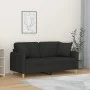 Sofá de 2 plazas con cojines tela negro 140 cm de , Sofás - Ref: Foro24-3200913, Precio: 224,62 €, Descuento: %