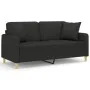 2-seater sofa with black fabric cushions 140 cm by , Sofas - Ref: Foro24-3200913, Price: 224,62 €, Discount: %