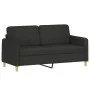 Sofá de 2 plazas con cojines tela negro 140 cm de , Sofás - Ref: Foro24-3200913, Precio: 224,62 €, Descuento: %