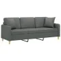 3-seater sofa with dark gray fabric cushions 180 cm by , Sofas - Ref: Foro24-3200918, Price: 272,66 €, Discount: %