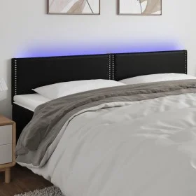 Headboard with LED black synthetic leather 200x5x78/88 cm by , Headboards and footboards - Ref: Foro24-3121580, Price: 56,45 ...