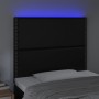 Cabecero con luces LED cuero sintético negro 100x5x118/128 cm de , Cabeceros y pies de cama - Ref: Foro24-3122368, Precio: 56...