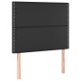 Cabecero con luces LED cuero sintético negro 100x5x118/128 cm de , Cabeceros y pies de cama - Ref: Foro24-3122368, Precio: 56...