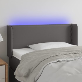 Cabecero con LED cuero sintético gris 83x16x78/88 cm de , Cabeceros y pies de cama - Ref: Foro24-3123172, Precio: 45,50 €, De...