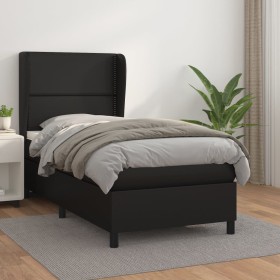 Cama box spring con colchón cuero sintético negro 100x200 cm de , Camas y somieres - Ref: Foro24-3128955, Precio: 346,25 €, D...