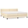 Box spring bed with cream fabric mattress 200x200 cm by , Beds and slatted bases - Ref: Foro24-3129662, Price: 549,63 €, Disc...