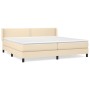 Cama box spring con colchón tela color crema 200x200 cm de , Camas y somieres - Ref: Foro24-3129662, Precio: 538,73 €, Descue...
