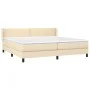 Box spring bed with cream fabric mattress 200x200 cm by , Beds and slatted bases - Ref: Foro24-3129662, Price: 549,63 €, Disc...