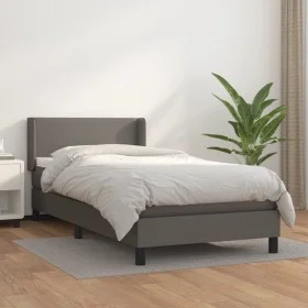 Boxspringbett mit grauer Kunstledermatratze 80x200 cm von , Betten und Lattenroste - Ref: Foro24-3130689, Preis: 287,96 €, Ra...