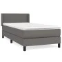 Box spring bed with gray synthetic leather mattress 80x200 cm by , Beds and slatted bases - Ref: Foro24-3130689, Price: 287,9...