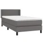 Box spring bed with gray synthetic leather mattress 80x200 cm by , Beds and slatted bases - Ref: Foro24-3130689, Price: 287,9...