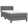 Cama box spring con colchón cuero sintético gris 80x200 cm de , Camas y somieres - Ref: Foro24-3130689, Precio: 277,42 €, Des...