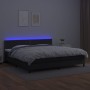Cama box spring colchón y LED cuero sintético negro 200x200 cm de , Camas y somieres - Ref: Foro24-3134183, Precio: 559,48 €,...