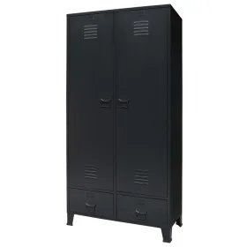 Armario metálico de estilo industrial 90x40x180 cm negro de vidaXL, Armarios roperos - Ref: Foro24-245961, Precio: 494,25 €, ...