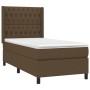 Cama box spring colchón y luces LED tela marrón oscuro 90x190cm de , Camas y somieres - Ref: Foro24-3138520, Precio: 358,32 €...
