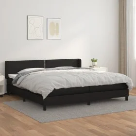 Box spring bed with black synthetic leather mattress 200x200 cm by , Beds and slatted bases - Ref: Foro24-3130739, Price: 562...