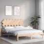 Estructura de cama con cabecero madera maciza 140x190 cm de , Camas y somieres - Ref: Foro24-3193706, Precio: 127,34 €, Descu...