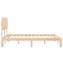 Estructura de cama con cabecero madera maciza 140x190 cm de , Camas y somieres - Ref: Foro24-3193706, Precio: 127,34 €, Descu...