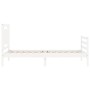 Estructura de cama individual con cabecero madera maciza blanco de , Camas y somieres - Ref: Foro24-3194012, Precio: 129,52 €...